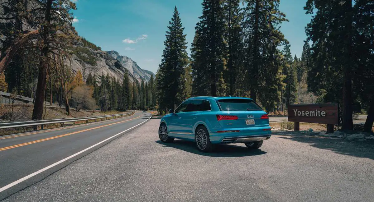Audi Q7 on a scenic American highway