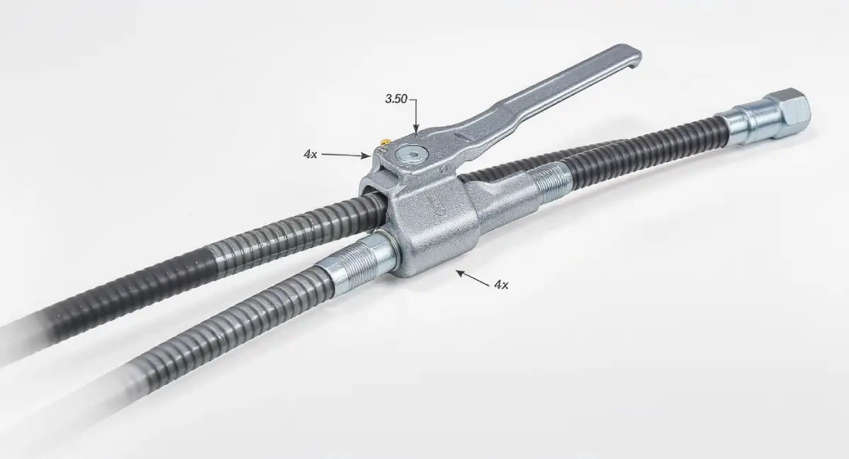 Clamping brake hoses to test master cylinder