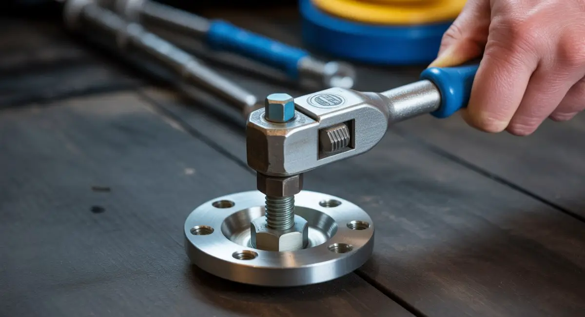 Tightening BMW accelerator adaptor plate with torque wrench